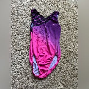 GK pink and purple gymnastics leotard
